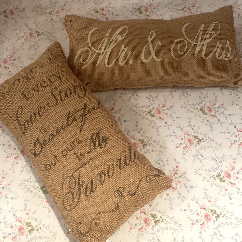 Shabby Chic Burlap Pillows